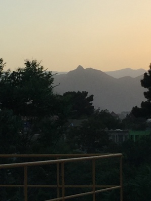 Sunset over the Hindu Kush mountains